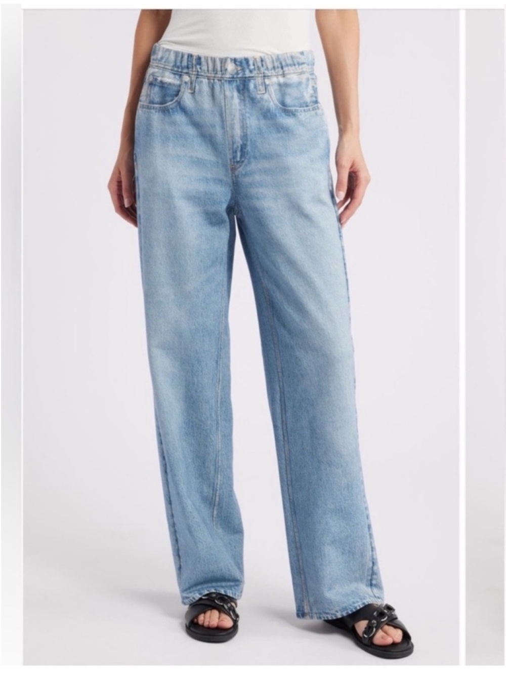 Rag & Bone Miramar Wide Leg Cotton Terry Sweatpant Jeans